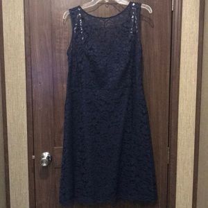 David’s Bridal Navy Lace Bridesmaid Dress